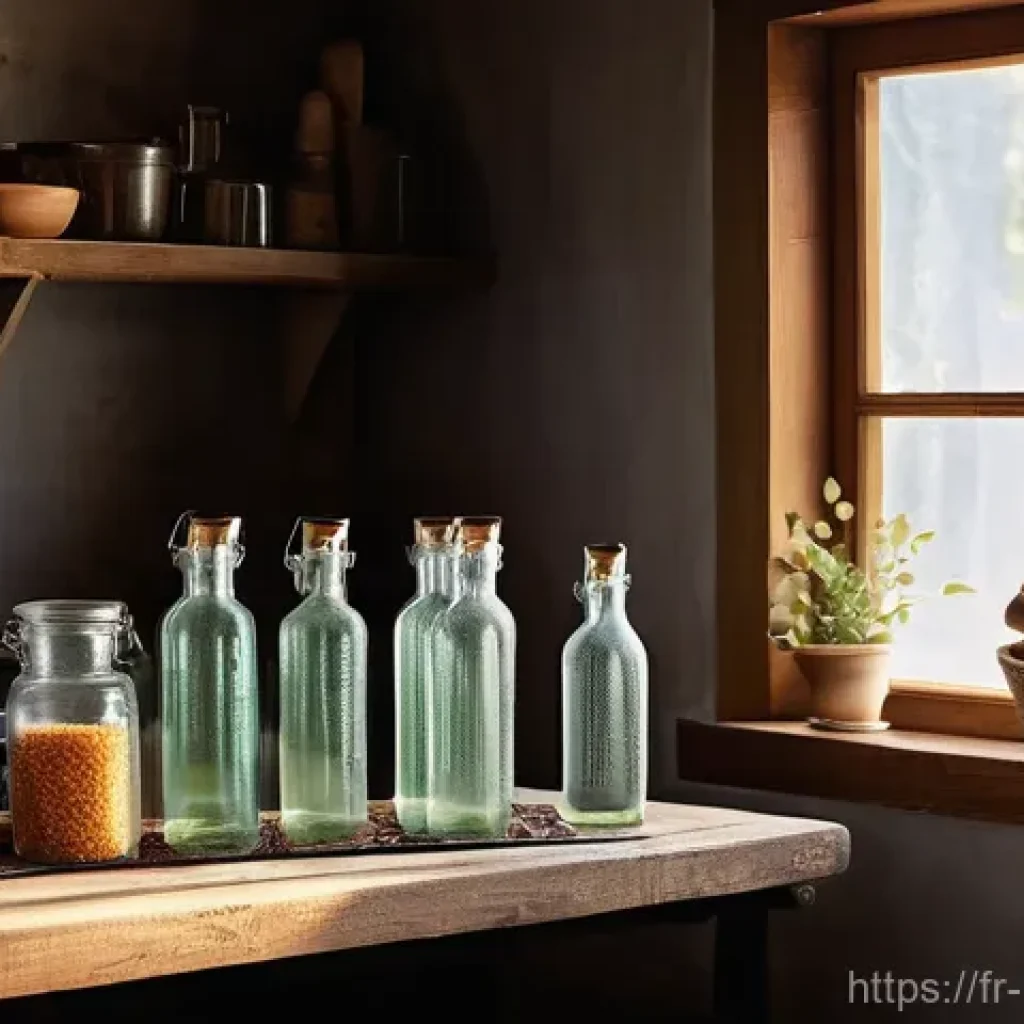 홈메이드 술 보관법 - **Prompt 1: The Art of Sterilization in a Rustic Kitchen**
"A cozy, sunlit rustic kitchen interi...