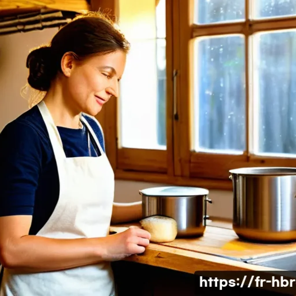 홈메이드 독일식 맥주 레시피 - **Prompt:** A cozy, rustic French kitchen transformed into a small home brewery. A passionate female...